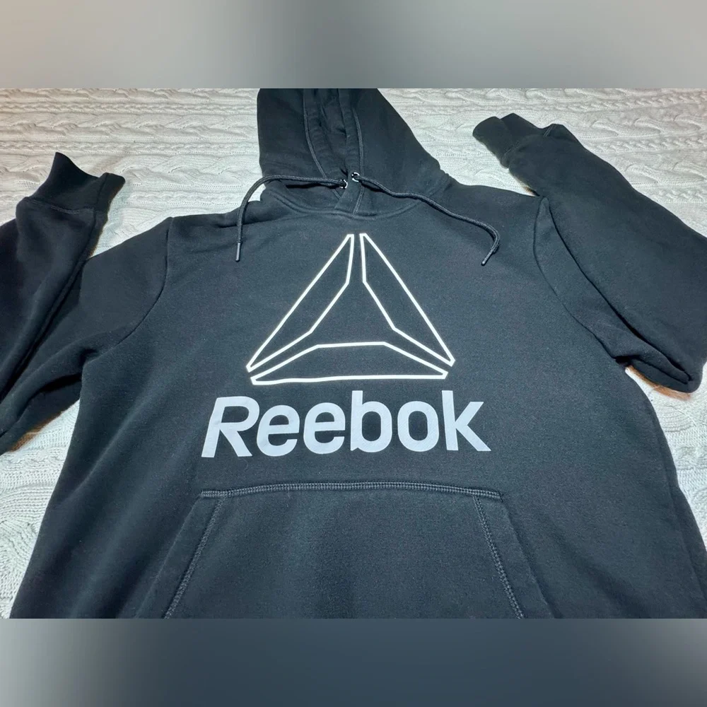 Reebok Men's Black Hoodie Sweatshirt #1022